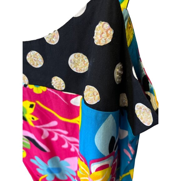 Vanity Colorful Whimsical Beaded Camisole Cropped Top Sz M - Picture 3 of 6